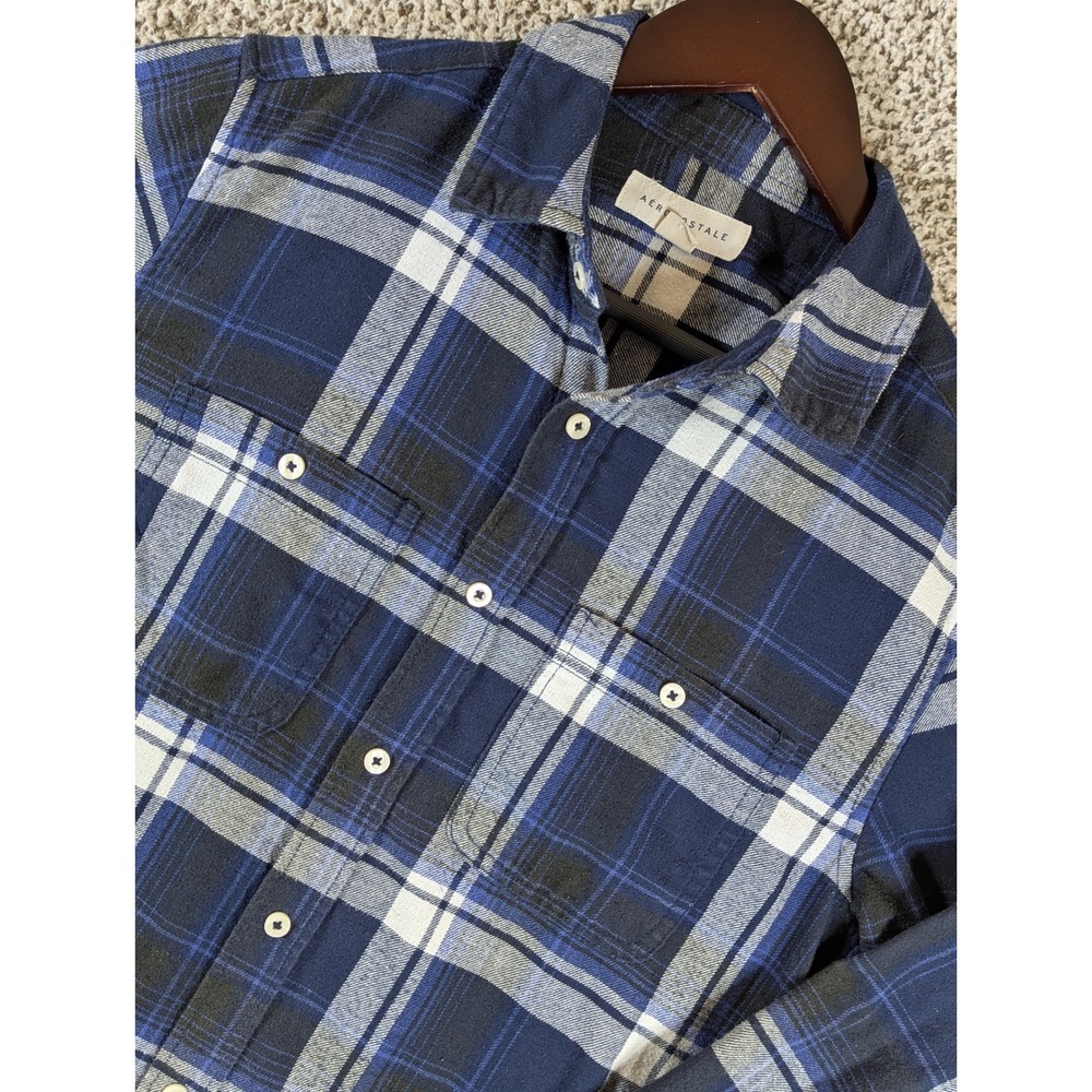 Aeropostale‎ Flannel Shirt Plaid Button Up Long Sleeve Casual Mens XS